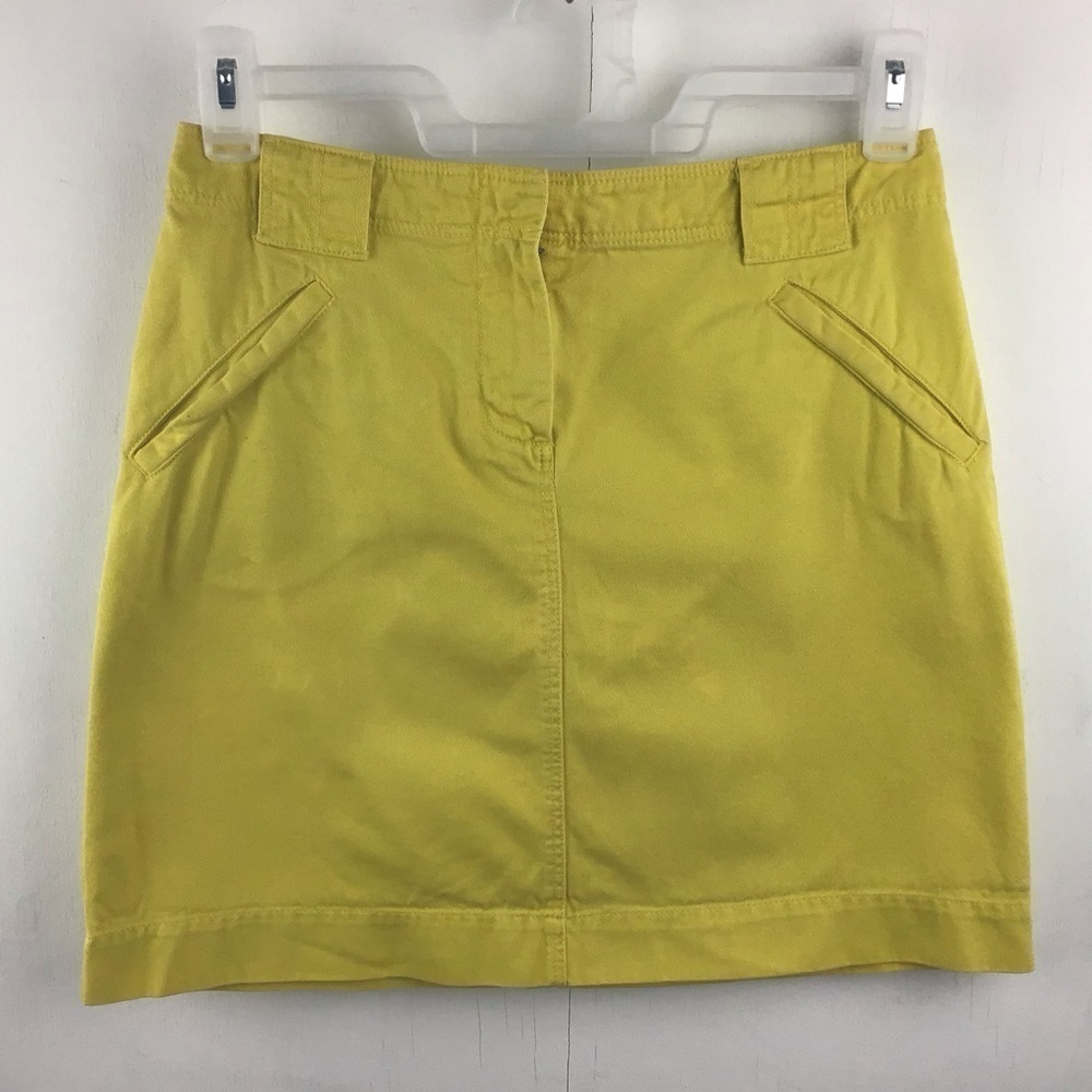 J crew bright yellow denim vintage Y2K mini skirt. Size 4